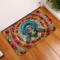 3D Illusion Honu Halloween Rubber Doormat Hawaiian Sea Turtle Skull Shell Vortex