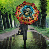 3D Illusion Honu Halloween Umbrella Hawaiian Sea Turtle Skull Shell Vortex