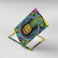 3D Illusion Pineapple Jack O Lantern Halloween Canvas Wall Art Tropical Spooky Fruit Monstera Swirl