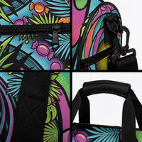 3D Illusion Pineapple Jack O Lantern Halloween Duffle Bag Tropical Spooky Fruit Monstera Swirl