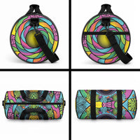 3D Illusion Pineapple Jack O Lantern Halloween Duffle Bag Tropical Spooky Fruit Monstera Swirl