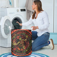 3D Illusion Hula Zombie Halloween Laundry Basket Hawaiian Undead Dancer Volcano Stone Well