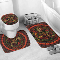 3D Illusion Hula Zombie Halloween Bathroom Set Hawaiian Undead Dancer Volcano Stone Well