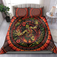 3D Illusion Hula Zombie Halloween Bedding Set Hawaiian Undead Dancer Volcano Stone Well