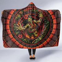 3D Illusion Hula Zombie Halloween Hooded Blanket Hawaiian Undead Dancer Volcano Stone Well