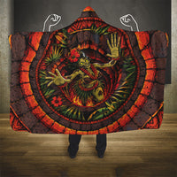 3D Illusion Hula Zombie Halloween Hooded Blanket Hawaiian Undead Dancer Volcano Stone Well