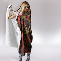 3D Illusion Hula Zombie Halloween Hooded Blanket Hawaiian Undead Dancer Volcano Stone Well