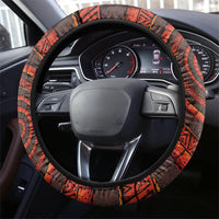 3D Illusion Hula Zombie Halloween Steering Wheel Cover Hawaiian Undead Dancer Volcano Stone Well