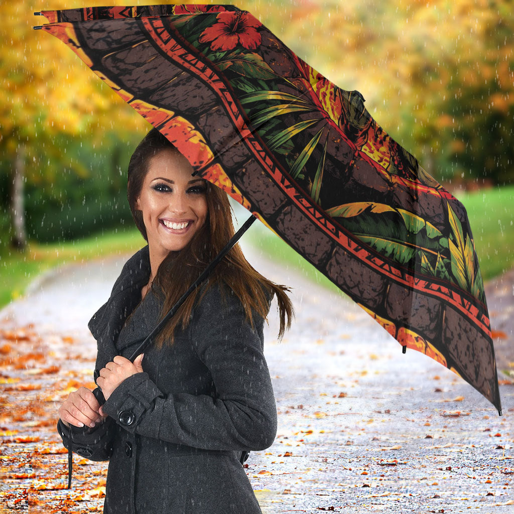 3D Illusion Hula Zombie Halloween Umbrella Hawaiian Undead Dancer Volcano Stone Well
