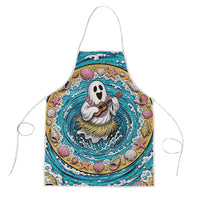 3D Illusion Hula Ghost Halloween Apron Hawaiian Ukulele Spirit Ocean Vortex