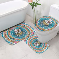 3D Illusion Hula Ghost Halloween Bathroom Set Hawaiian Ukulele Spirit Ocean Vortex
