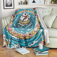 3D Illusion Hula Ghost Halloween Blanket Hawaiian Ukulele Spirit Ocean Vortex