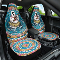 3D Illusion Hula Ghost Halloween Car Seat Cover Hawaiian Ukulele Spirit Ocean Vortex