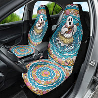 3D Illusion Hula Ghost Halloween Car Seat Cover Hawaiian Ukulele Spirit Ocean Vortex