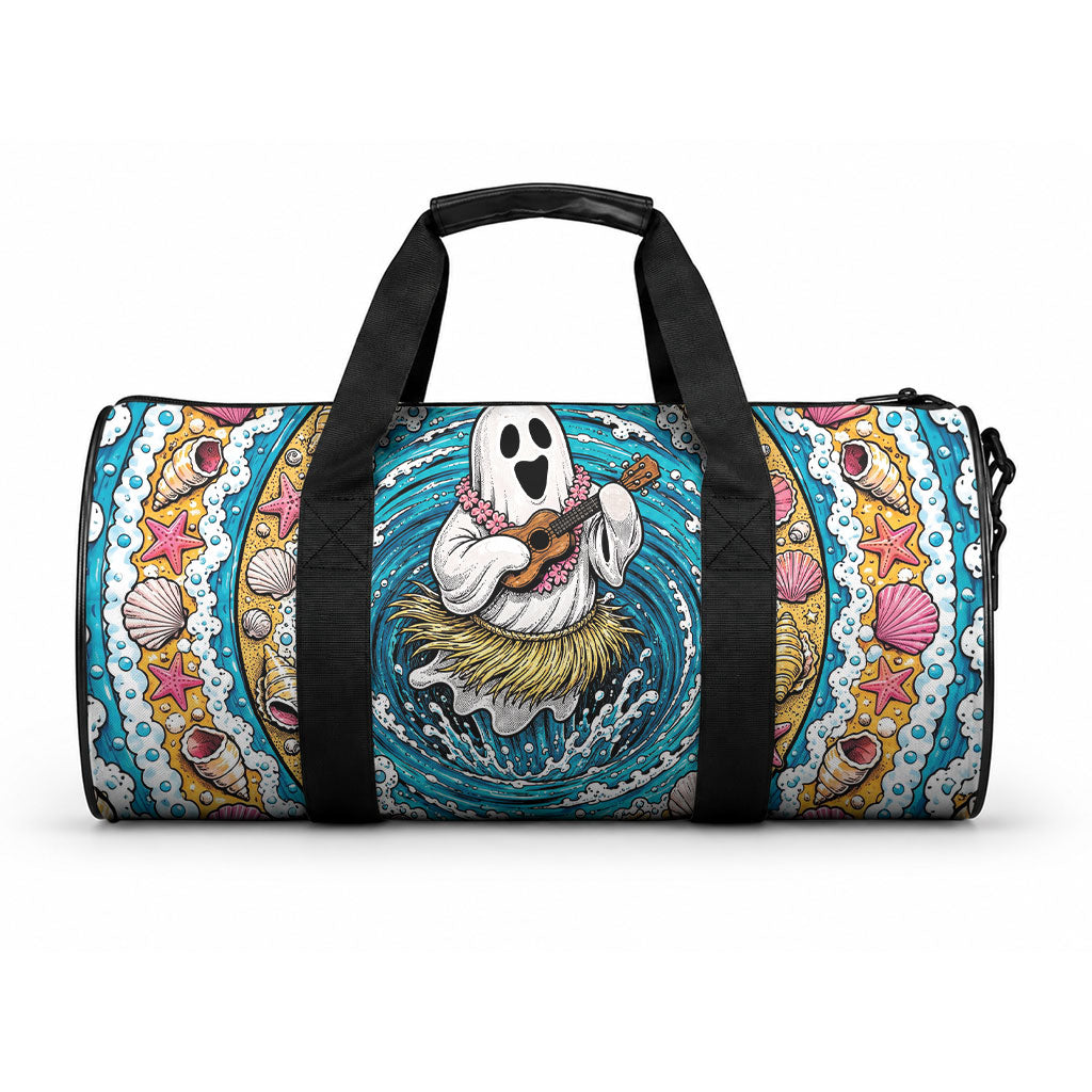 3D Illusion Hula Ghost Halloween Duffle Bag Hawaiian Ukulele Spirit Ocean Vortex