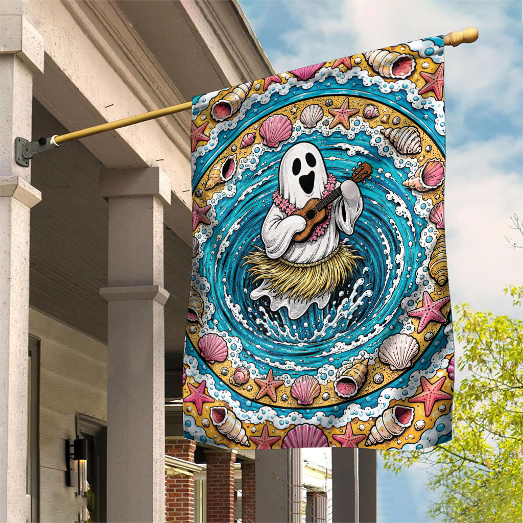 3D Illusion Hula Ghost Halloween Garden Flag Hawaiian Ukulele Spirit Ocean Vortex