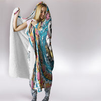 3D Illusion Hula Ghost Halloween Hooded Blanket Hawaiian Ukulele Spirit Ocean Vortex