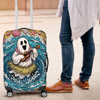 3D Illusion Hula Ghost Halloween Luggage Cover Hawaiian Ukulele Spirit Ocean Vortex