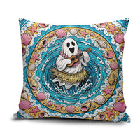 3D Illusion Hula Ghost Halloween Pillow Cover Hawaiian Ukulele Spirit Ocean Vortex