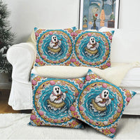 3D Illusion Hula Ghost Halloween Pillow Cover Hawaiian Ukulele Spirit Ocean Vortex