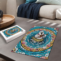 3D Illusion Hula Ghost Halloween Puzzle Hawaiian Ukulele Spirit Ocean Vortex