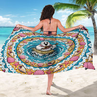 3D Illusion Hula Ghost Halloween Sarong Hawaiian Ukulele Spirit Ocean Vortex