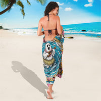 3D Illusion Hula Ghost Halloween Sarong Hawaiian Ukulele Spirit Ocean Vortex