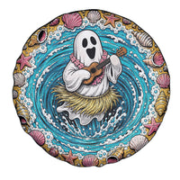 3D Illusion Hula Ghost Halloween Spare Tire Cover Hawaiian Ukulele Spirit Ocean Vortex