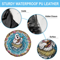 3D Illusion Hula Ghost Halloween Spare Tire Cover Hawaiian Ukulele Spirit Ocean Vortex