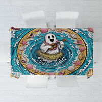 3D Illusion Hula Ghost Halloween Tablecloth Hawaiian Ukulele Spirit Ocean Vortex