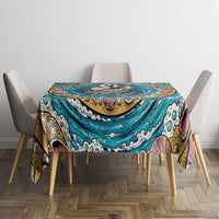 3D Illusion Hula Ghost Halloween Tablecloth Hawaiian Ukulele Spirit Ocean Vortex