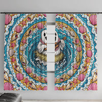 3D Illusion Hula Ghost Halloween Window Curtain Hawaiian Ukulele Spirit Ocean Vortex