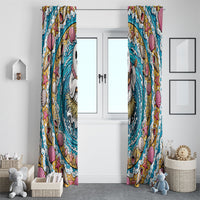 3D Illusion Hula Ghost Halloween Window Curtain Hawaiian Ukulele Spirit Ocean Vortex