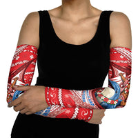 Wallis And Futuna Christmas Arm Sleeves Santa Riding Ocean Dolphin DT05 - Polynesian Pride