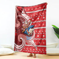 Wallis And Futuna Christmas Blanket Santa Riding Ocean Dolphin DT05 - Polynesian Pride