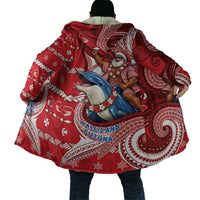 Wallis And Futuna Christmas Cloak Santa Riding Ocean Dolphin DT05 - Polynesian Pride