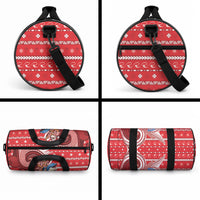 Wallis And Futuna Christmas Duffle Bag Santa Riding Ocean Dolphin DT05 - Polynesian Pride