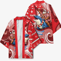 Wallis And Futuna Christmas Kimono Santa Riding Ocean Dolphin DT05 - Polynesian Pride