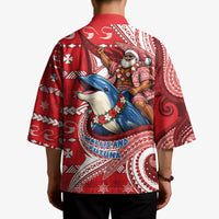 Wallis And Futuna Christmas Kimono Santa Riding Ocean Dolphin DT05 - Polynesian Pride