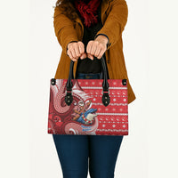 Wallis And Futuna Christmas Leather Bag Santa Riding Ocean Dolphin DT05 - Polynesian Pride