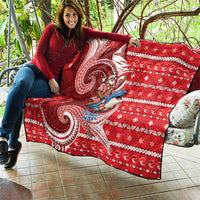 Wallis And Futuna Christmas Quilt Santa Riding Ocean Dolphin DT05 - Polynesian Pride