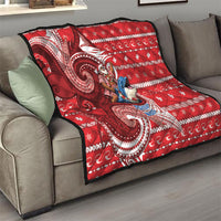 Wallis And Futuna Christmas Quilt Santa Riding Ocean Dolphin DT05 - Polynesian Pride