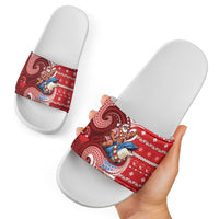 Wallis And Futuna Christmas Slide Sandals Santa Riding Ocean Dolphin DT05 - Polynesian Pride