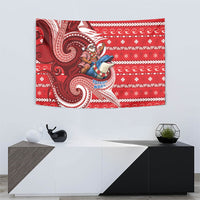 Wallis And Futuna Christmas Tapestry Santa Riding Ocean Dolphin DT05 - Polynesian Pride