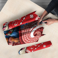 Wallis And Futuna Christmas Umbrella Santa Riding Ocean Dolphin DT05 - Polynesian Pride