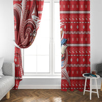 Wallis And Futuna Christmas Window Curtain Santa Riding Ocean Dolphin DT05 - Polynesian Pride