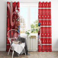 Wallis And Futuna Christmas Window Curtain Santa Riding Ocean Dolphin DT05 - Polynesian Pride