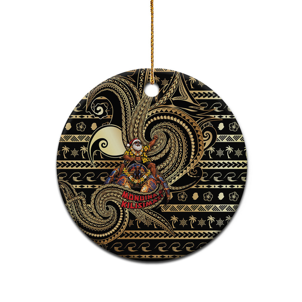 Niue Christmas Ceramic Ornament Santa Riding Coconut Crab DT05 - Polynesian Pride