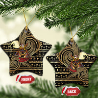 Niue Christmas Ceramic Ornament Santa Riding Coconut Crab DT05 Star Gold - Polynesian Pride