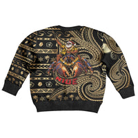 Niue Christmas Kid Ugly Christmas Sweater Santa Riding Coconut Crab DT05 - Polynesian Pride